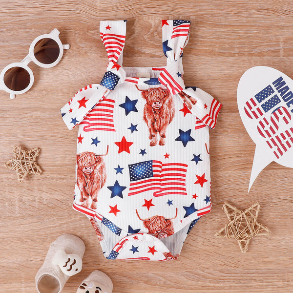 Baby Cowboy 4th of July Romper