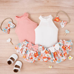3-piece Baby Girl Floral Sweet Floral Suit
