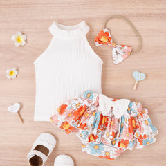 3-piece Baby Girl Floral Sweet Floral Suit