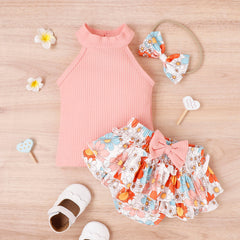 3-piece Baby Girl Floral Sweet Floral Suit