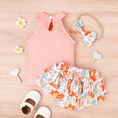 3-piece Baby Girl Floral Sweet Floral Suit