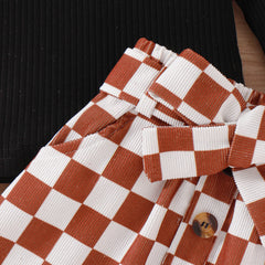 Toddler Checkerboard Skirt Set Pawlulu
