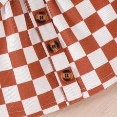 Toddler Checkerboard Skirt Set Pawlulu