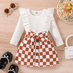 Toddler Checkerboard Skirt Set Pawlulu