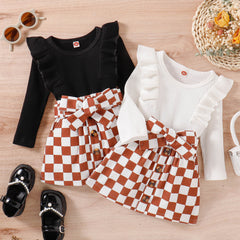 Toddler Checkerboard Skirt Set Pawlulu