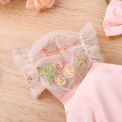 Baby Girl Sweet Tulle Embroider Romper Dress