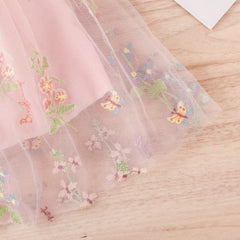 Toddler Girl Sweet Tulle Embroider Dress