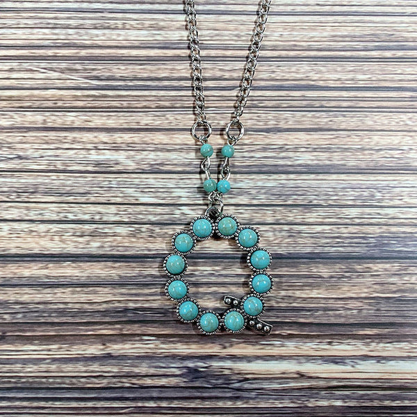 Turquoise Initial Necklace Pawlulu