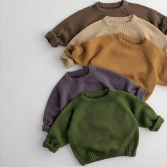 Toddler Solid Color Sweaters Pawlulu