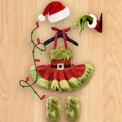 Baby DELUXE Grinch Romper With Leg Warmers pawlulu