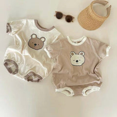 Cute Bear Print Rompers Pawlulu