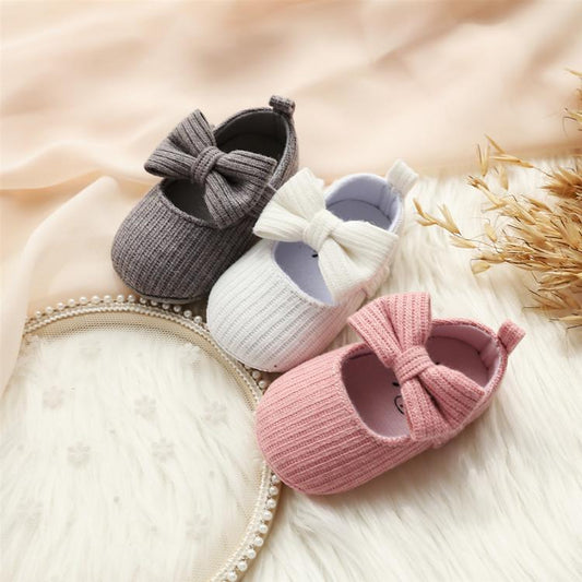 Bowknot Solid Color Baby Shoes Pawlulu