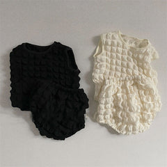 2-piece Sleeveless Grid Suit Pawlulu