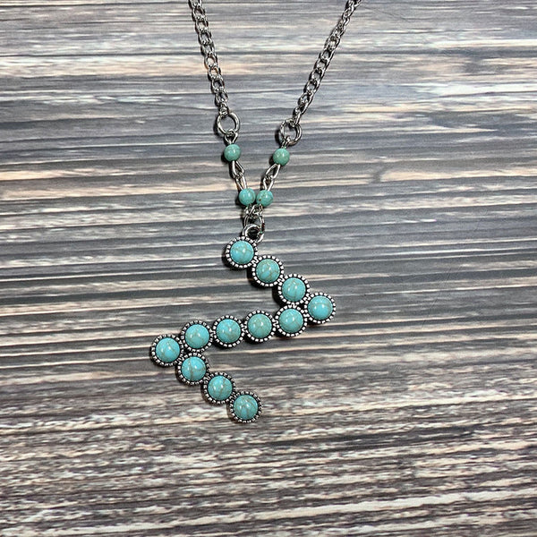 Turquoise Initial Necklace Pawlulu