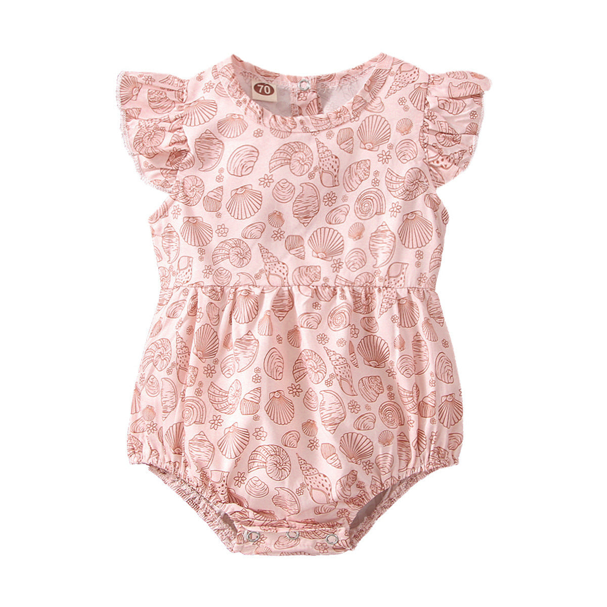 Shell Floral Print Rompers Pawlulu