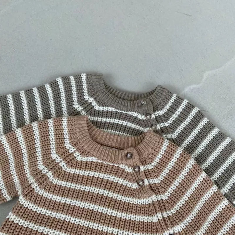 Stripe Knitted Sweater Romper Pawlulu