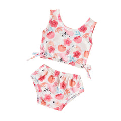 Strawberry Floral Print Swimsuit Pawlulu