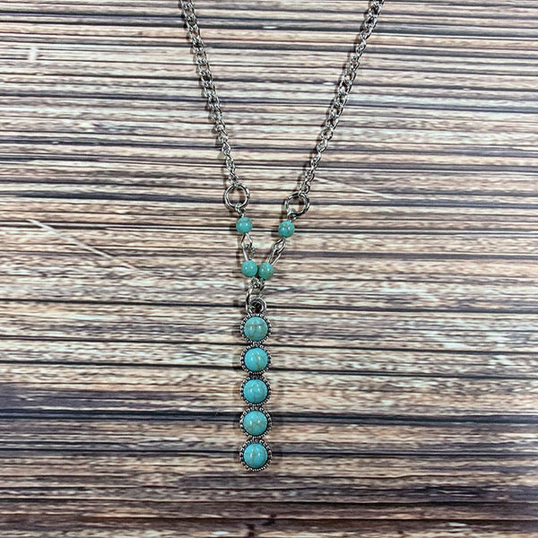 Turquoise Initial Necklace Pawlulu