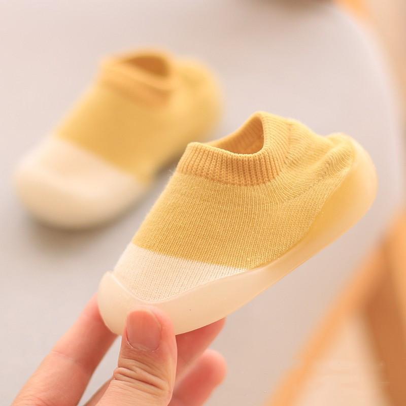 Baby Solid Color Stitching Socks Floor Shoes Pawlulu