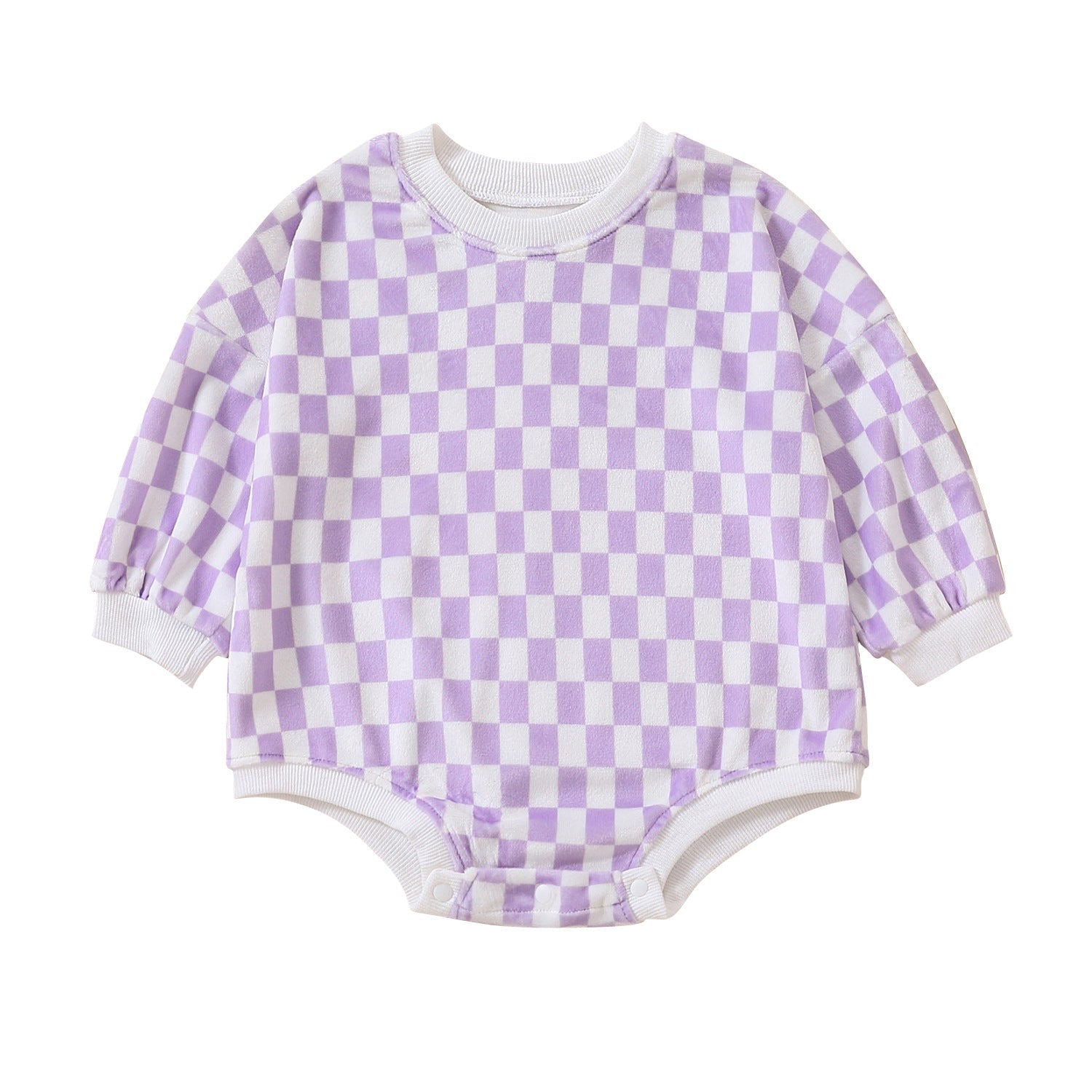 Baby Grid Print Rompers Pawlulu