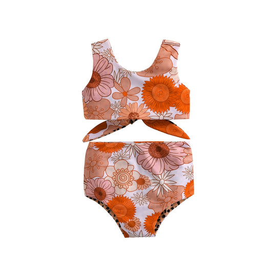 2-Piece Floral Printed Swimsuit Pawlulu