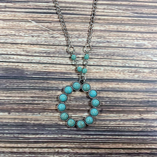 Turquoise Initial Necklace Pawlulu