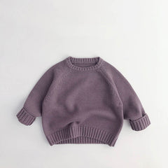 Toddler Solid Color Sweaters Pawlulu