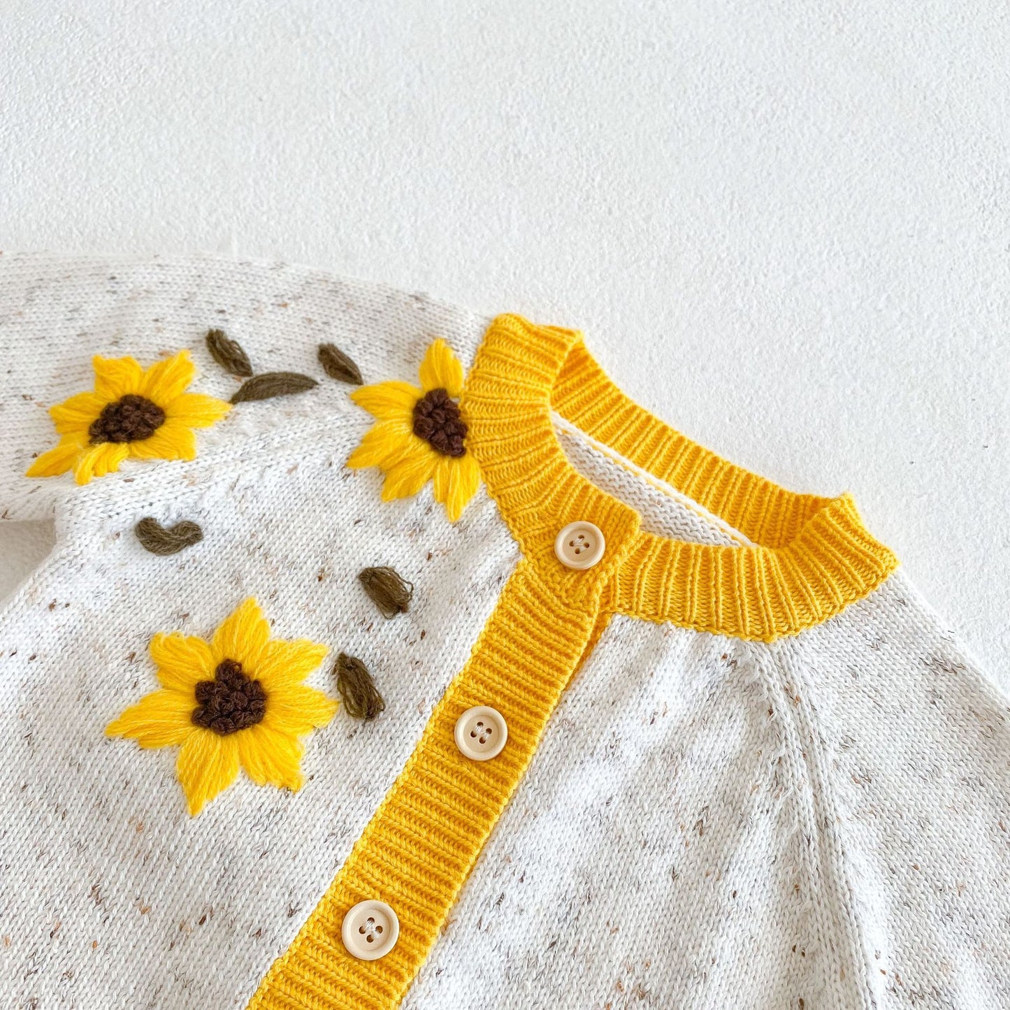 Baby Sunflower Sweater Romper Pawlulu