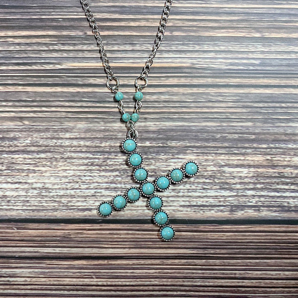 Turquoise Initial Necklace Pawlulu