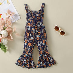 Girls Halloween Suspender Jumpsuit Pawlulu