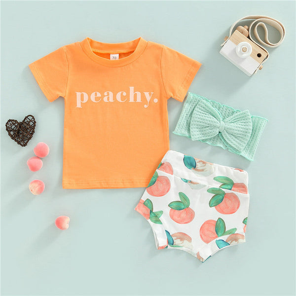 Baby Peach Printed Suit Pawlulu