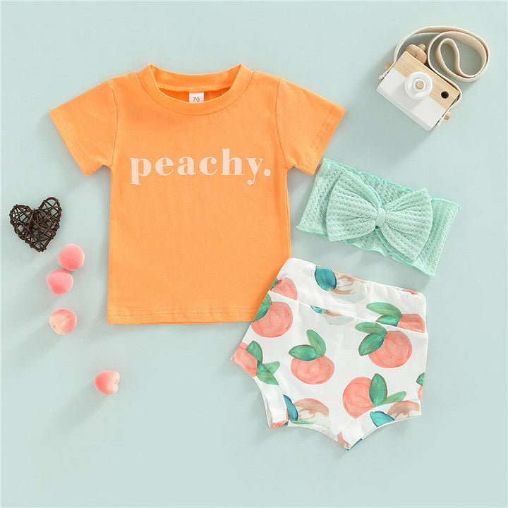 Baby Peach Printed Suit Pawlulu