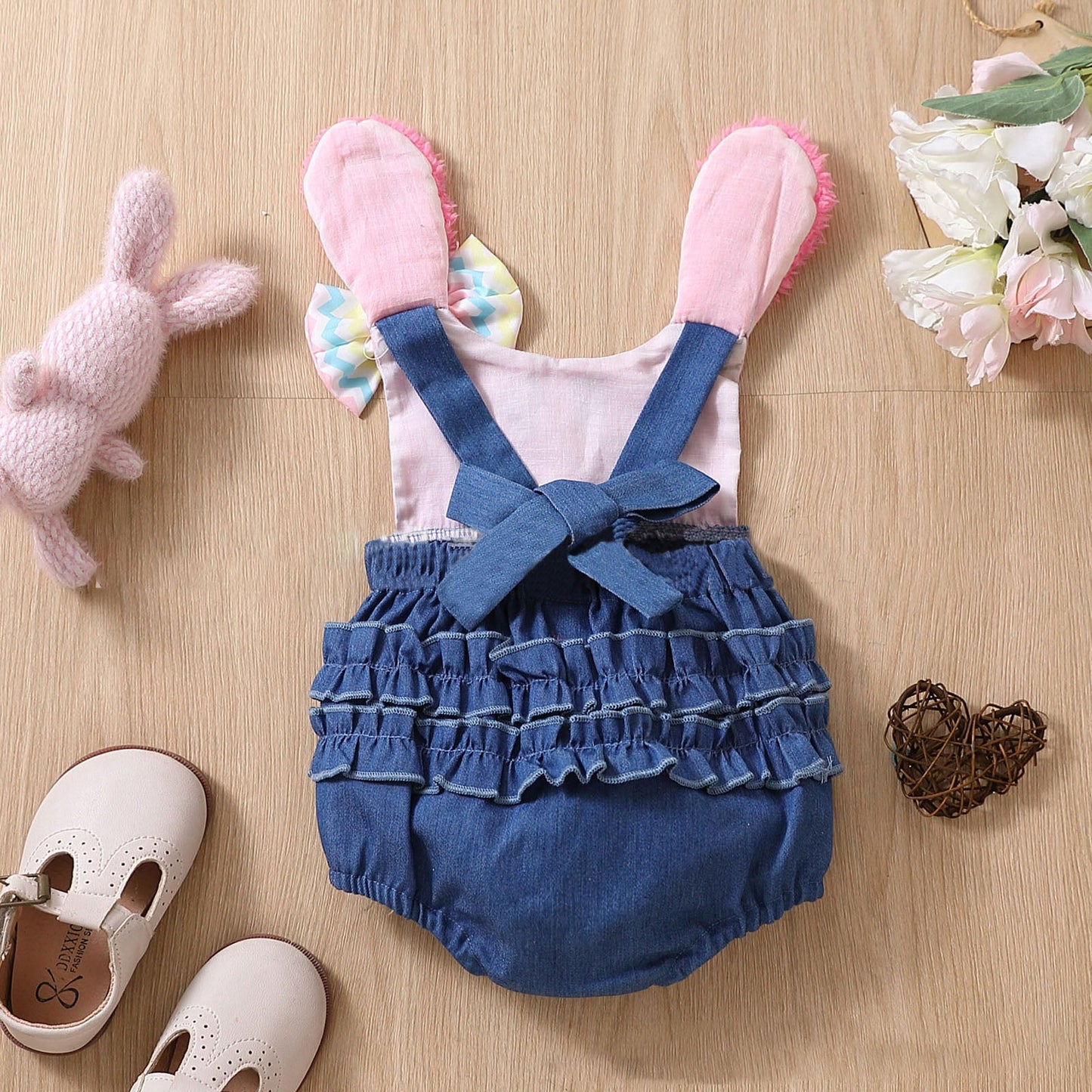 Baby Bunny Embroidered Romper Pawlulu