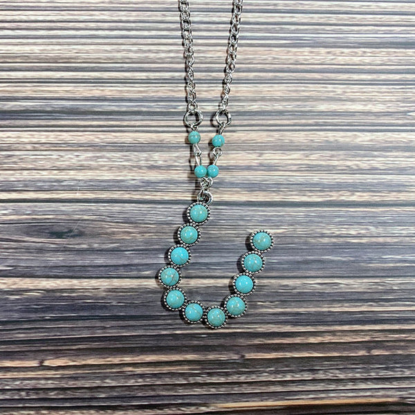 Turquoise Initial Necklace Pawlulu