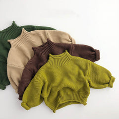 Toddler Solid Color Sweaters Pawlulu
