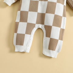 Baby Grid Print Jumpsuit Pawlulu