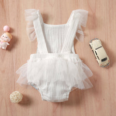 Gauze Embroidered Rompers Pawlulu