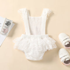 Cherry Embroidered Lace Rompers Pawlulu