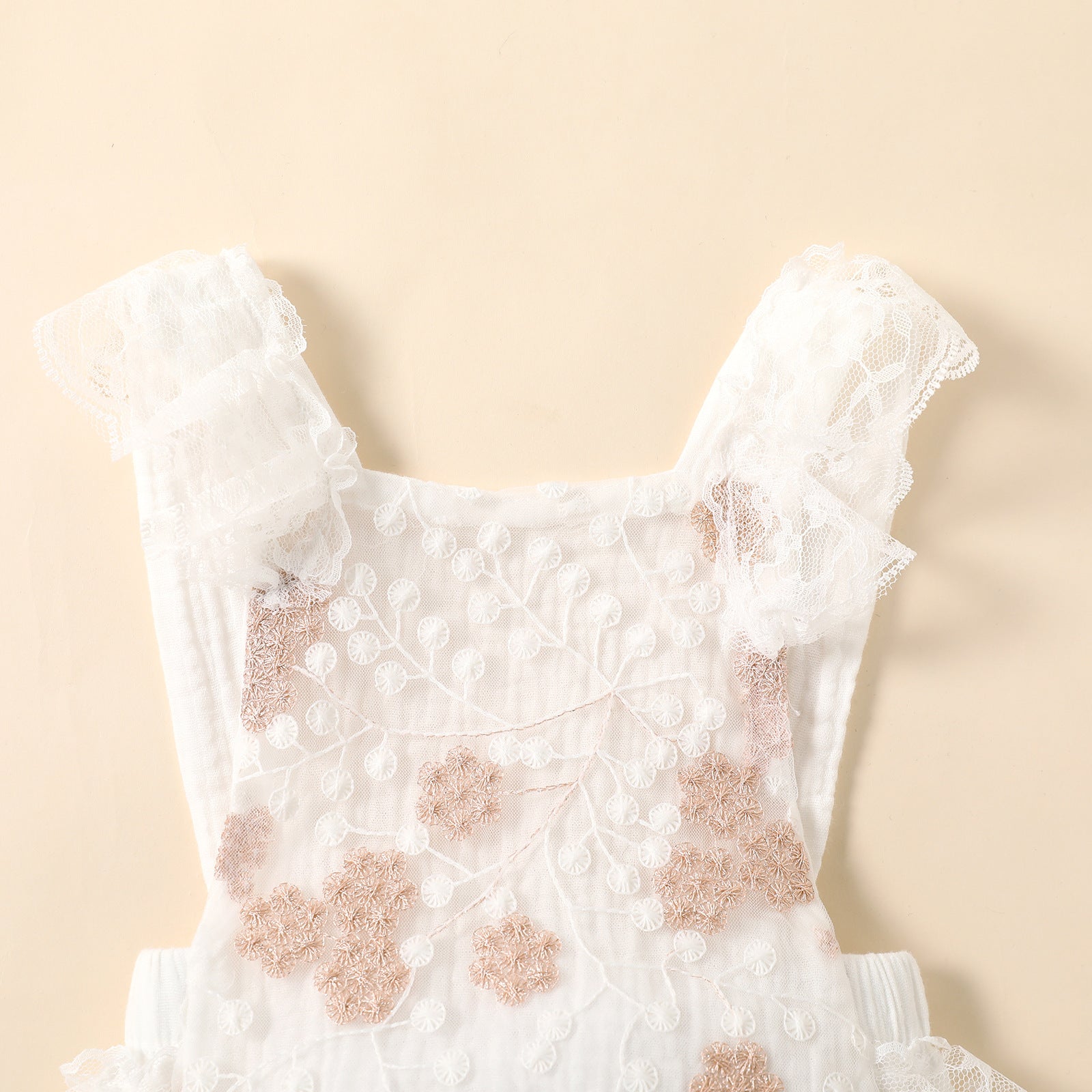 Cherry Embroidered Lace Rompers Pawlulu