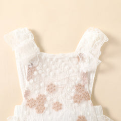Cherry Embroidered Lace Rompers Pawlulu