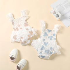 Cherry Embroidered Lace Rompers Pawlulu