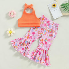 Toddler Girls Lacing Halterneck Vest Set 0-4Y