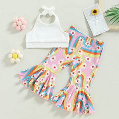 Toddler Girls Lacing Halterneck Vest Set 0-4Y
