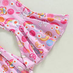 Toddler Girls Lacing Halterneck Vest Set 0-4Y