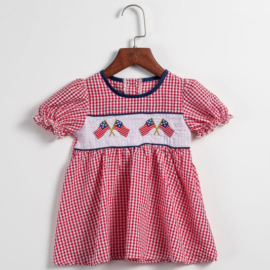 Independence Day Embroidered Dress