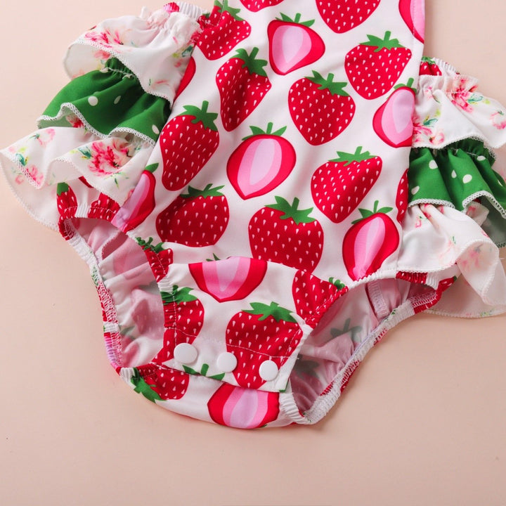Summer Newborn Baby Girl Strawberry Romper Pawlulu