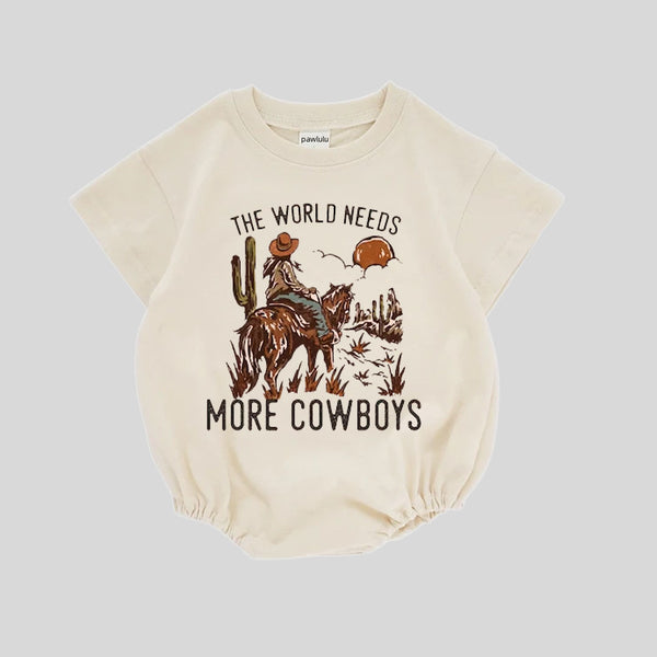 Baby The World Needs More Cowboys Romper