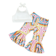 Toddler Girls Lacing Halterneck Vest Set 0-4Y