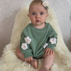 Newborn Baby 3D Cloud Flower Romper