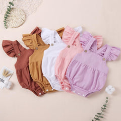Summer Baby Girl Flying Sleeve Romper Pawlulu